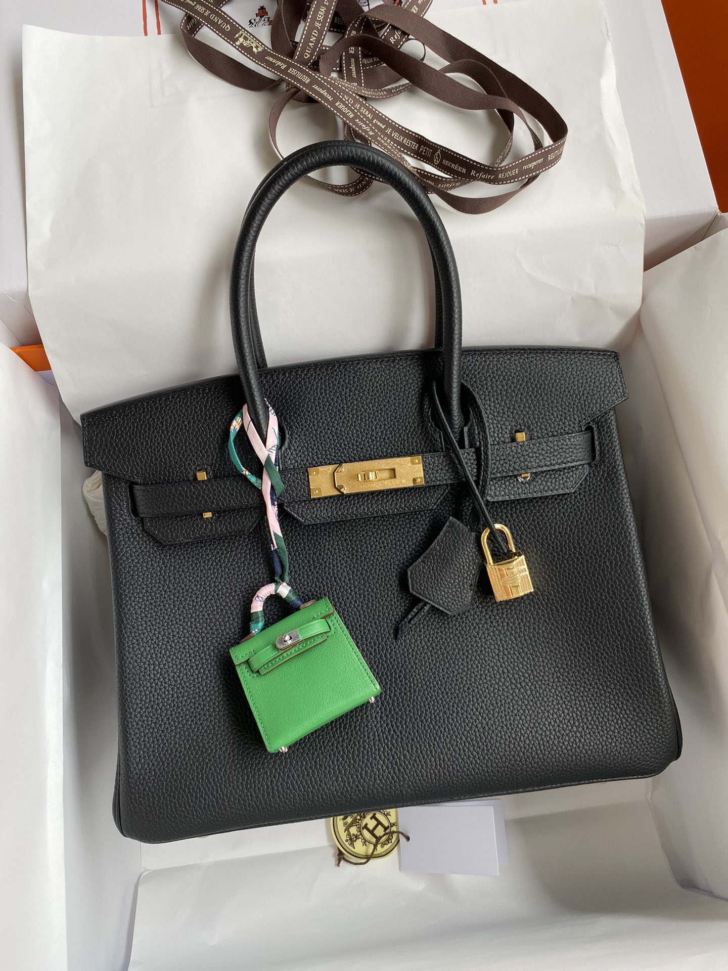 Hermes Birkin 30CM Togo Leather Handbag Black